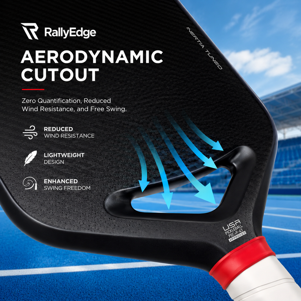 RallyEdge Apex 16mm Carbon Fiber Pickleball Paddle — Thermoformed Power, Spin-Control Surface, Elongated Handle